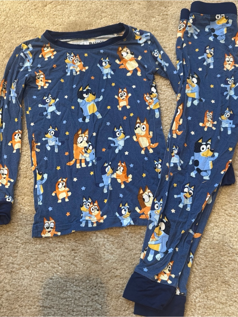 Little Sleepies Bluey Dance Mode 3T Bamboo Pajama Set Long Sleeve VGUC